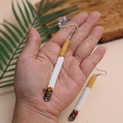 Handmade Dangle Half-Burnt Cigarette Earrings