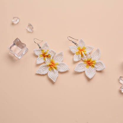 Native Blossom Beaded Flower Earrings – Handmade Seed Bead Jewelry