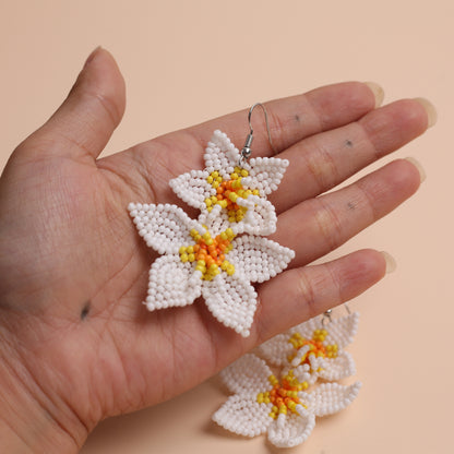 Native Blossom Beaded Flower Earrings – Handmade Seed Bead Jewelry