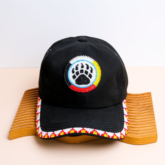 Bear Paw Baseball Cap With Patch Brim Unisex Native American Style