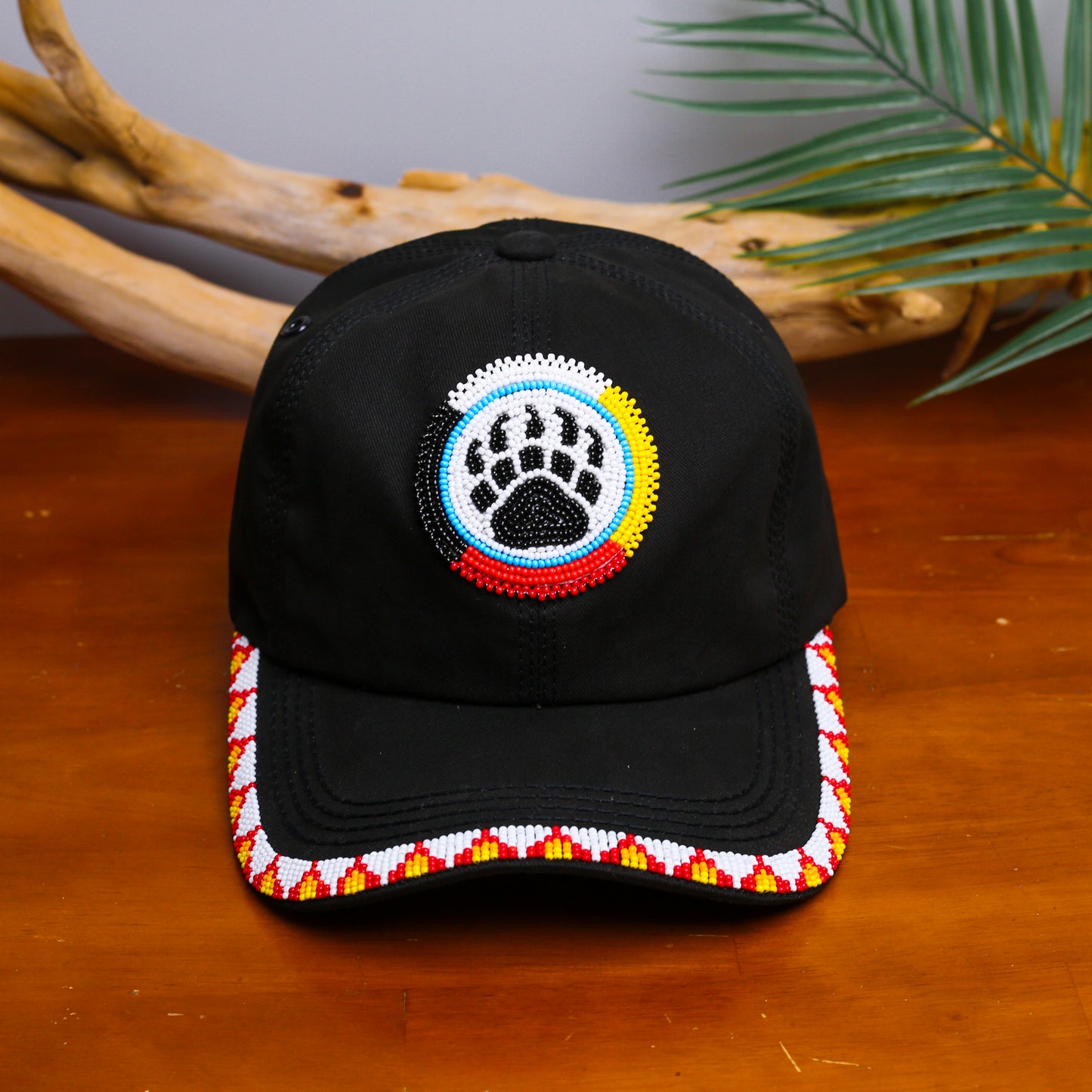 Bear Paw Baseball Cap With Patch Brim Unisex Native American Style