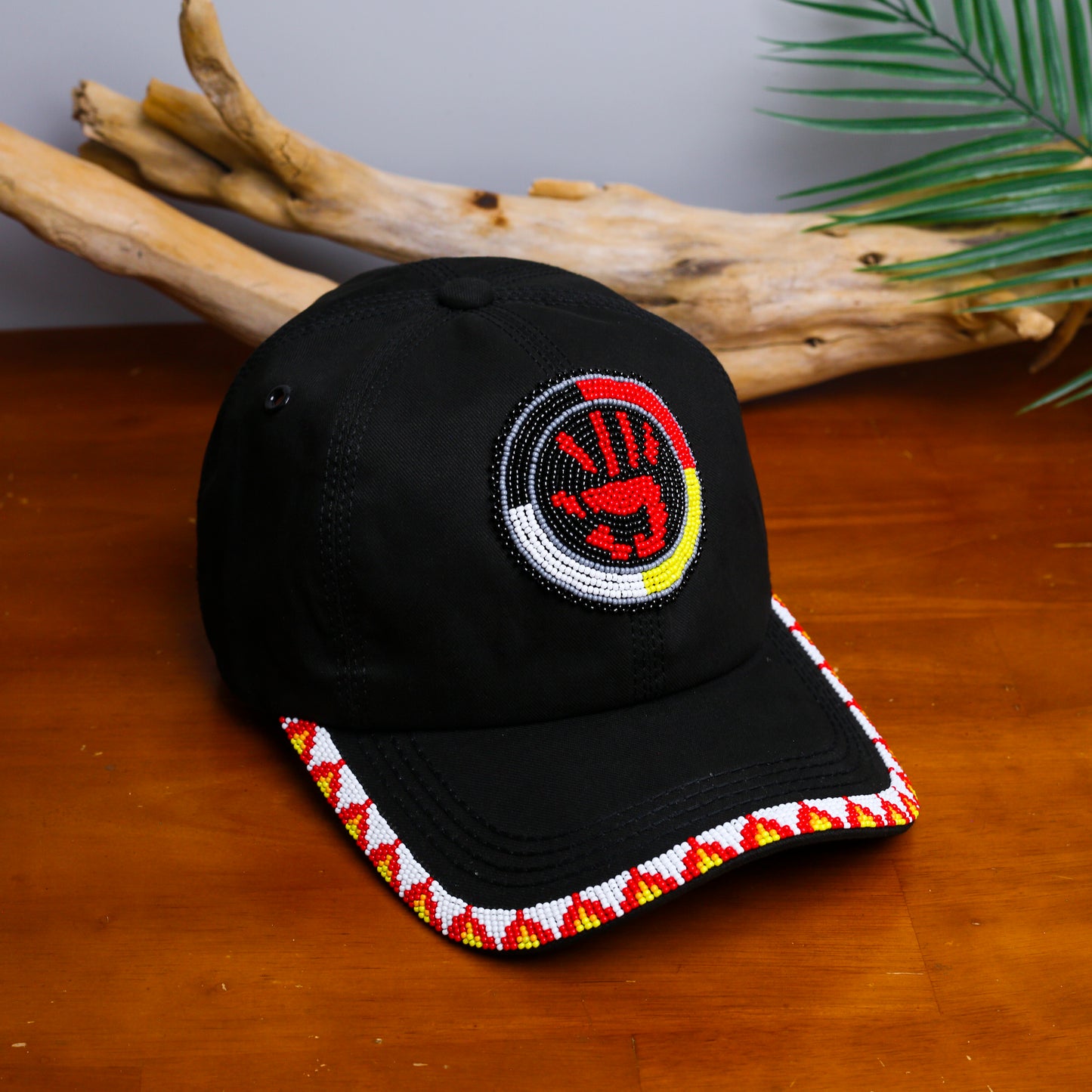 MMIW Feathers Cotton Unisex Baseball Cap With Beaded Patch Brim Native American Style