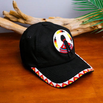 MMIW Indigenous Women Cotton Unisex Baseball Cap With Beaded Patch Brim Native American Style