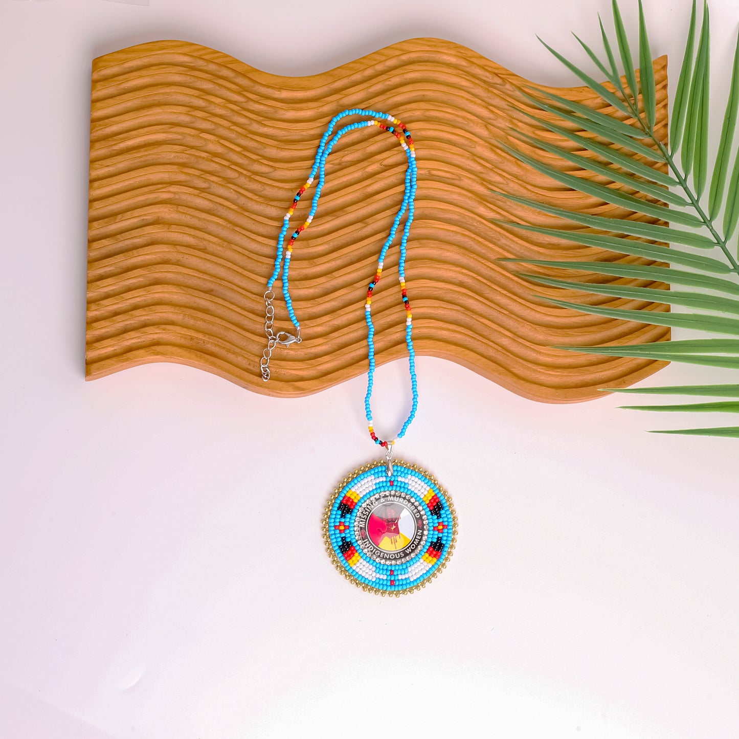 MMIW Handmade Beaded Wire Necklace Pendant For Women With Native American Style