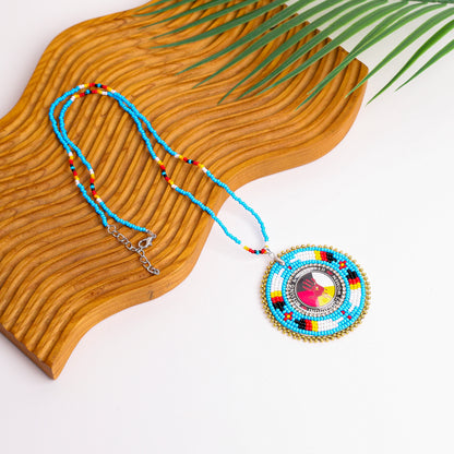 MMIW Handmade Beaded Wire Necklace Pendant For Women With Native American Style