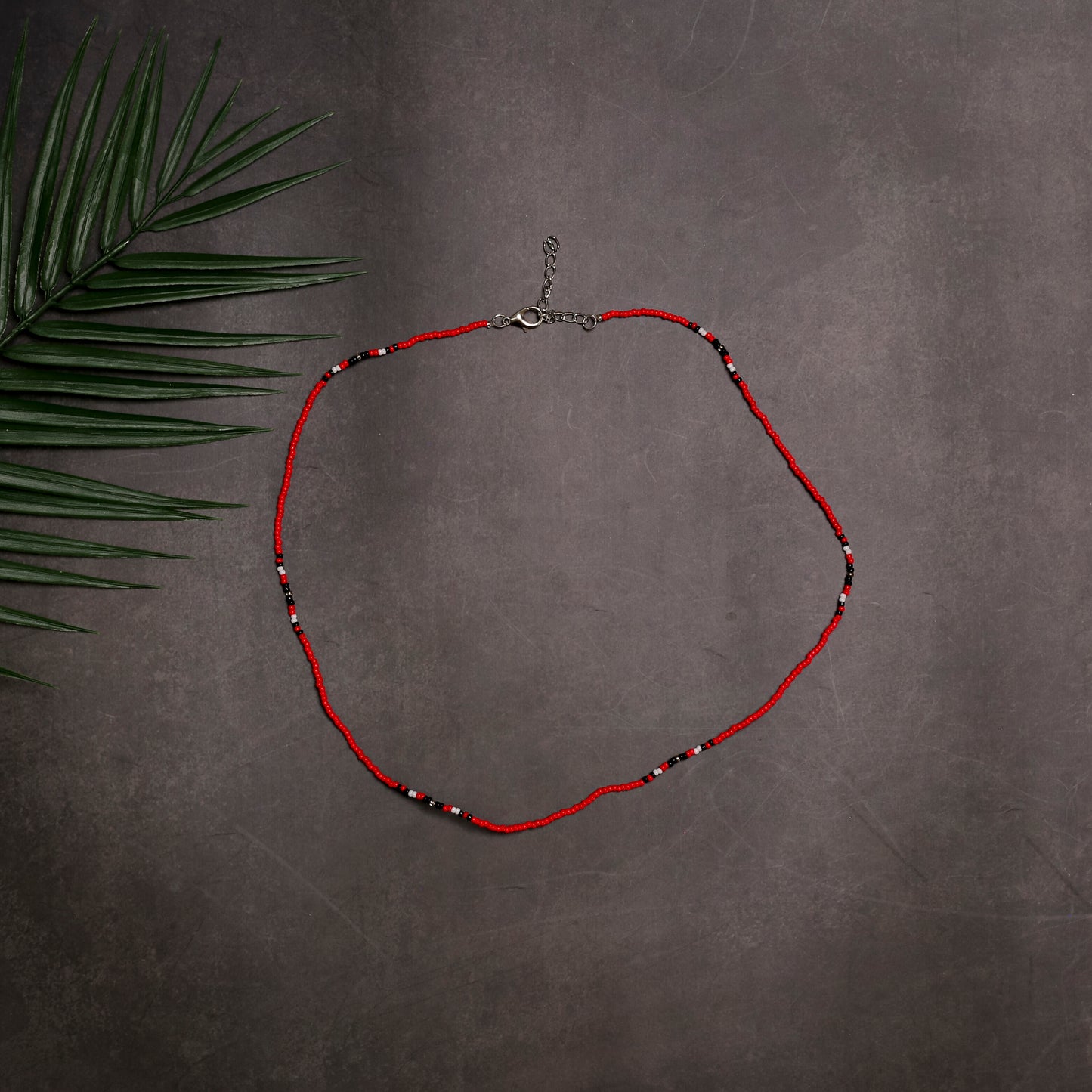 Full Color Handmade Beaded Necklace – Blue, Black, White & Red - Native American Style (Unisex)