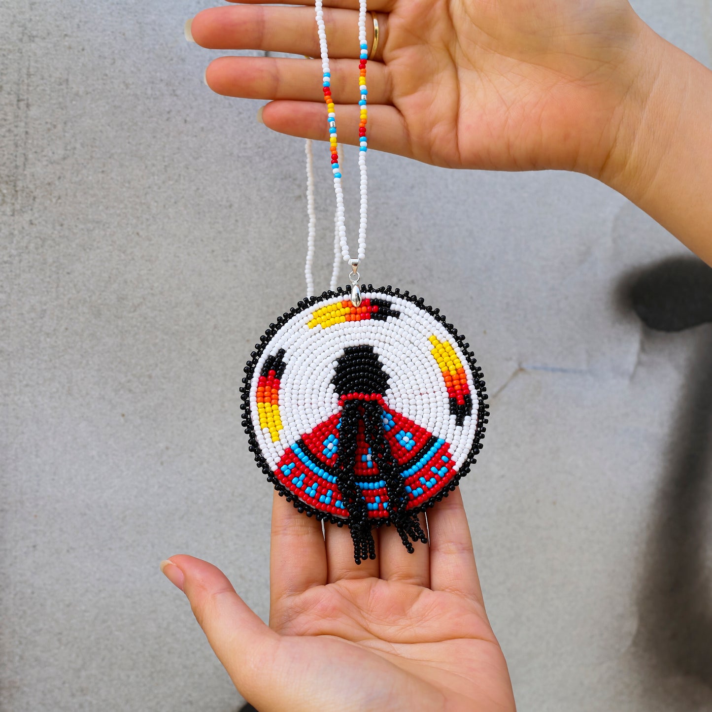 Indigenous Women Inspired Handmade Beaded Wire Pendant Necklace