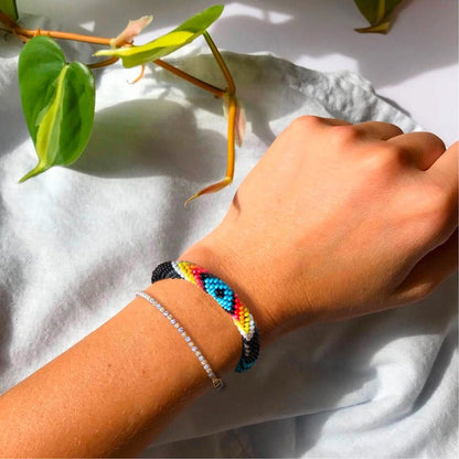 Women's Handmade Black Dusk Beaded Bracelet