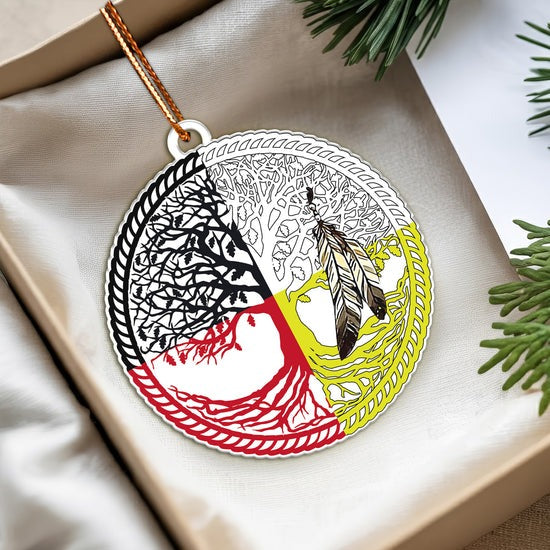 Sacred Circle Feather Ornament Unique Christmas Gift Decor Flat Acrylic