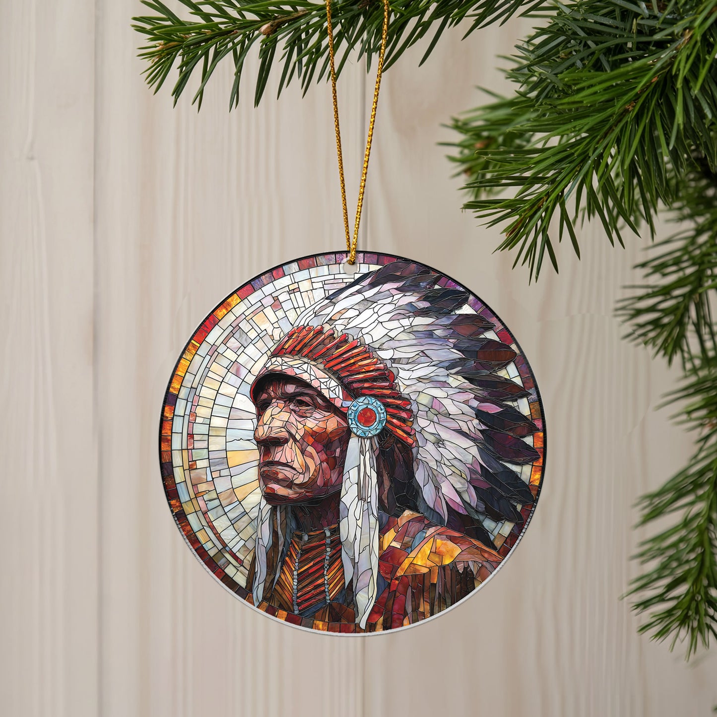 Feathered Warrior Native American - Unique Christmas Gift Decor Flat Acrylic