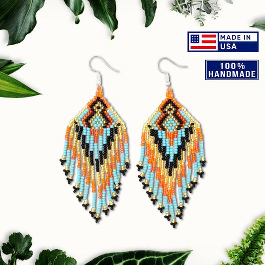 Multi Colored Beaded Handmade Earrings For Women