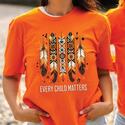 Every Child Matters Orange Native American Feather Unisex T-Shirt/Hoodie/Sweatshirt