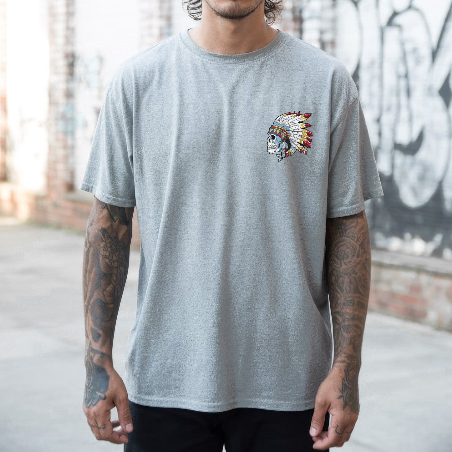 I’m Not As White As I Look – Feather Skull Graphic – Two Sides – Unisex T-Shirt  / Hoodie / Sweatshirt