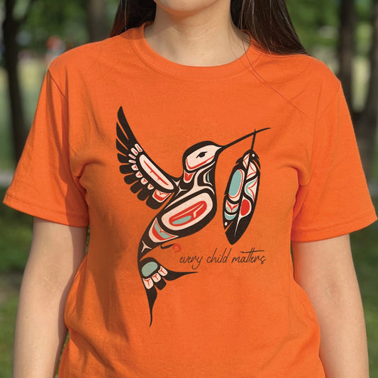 Every Child Matters Hummingbird With Feather Design Unisex T-Shirt/Hoodie/Sweatshirt