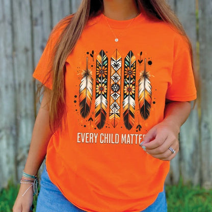 Every Child Matters Orange Native American Feather Unisex T-Shirt/Hoodie/Sweatshirt