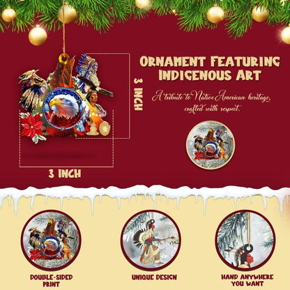 No One Is Illegal on Stolen Land - Native American Chief Christmas Decoration Flat Acrylic