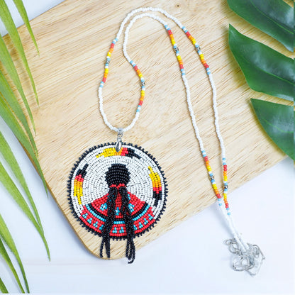 Indigenous Women Inspired Handmade Beaded Wire Pendant Necklace