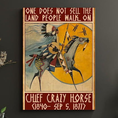 The Native American Chief Crazy Horse Poster/Canvas