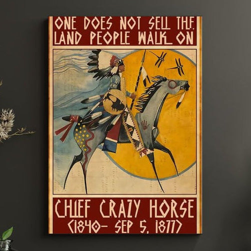 The Native American Chief Crazy Horse Poster/Canvas