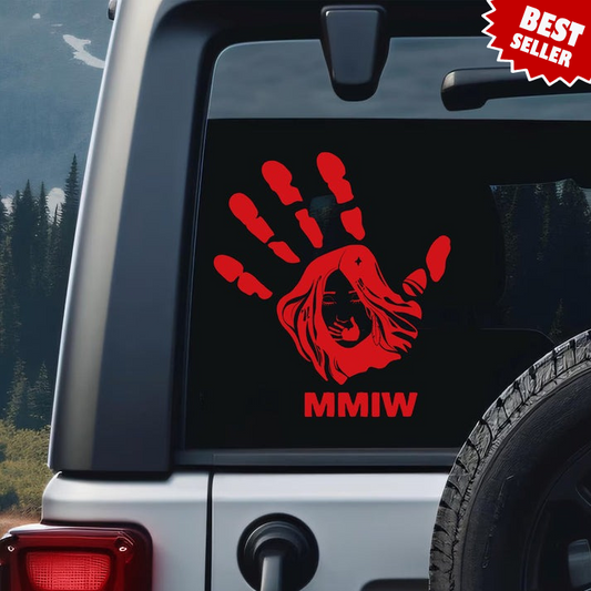 MMIW - I Wear Red, No More Stolen Sisters Red Hand Decal 313