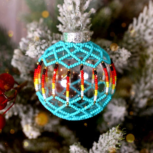 Turquoise Beaded Handmade Ornament Holiday Decor Gifts
