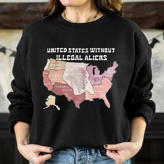 Native Tribes Map of America - Without Illegal Aliens Unisex T-Shirt/Hoodie/Sweatshirt