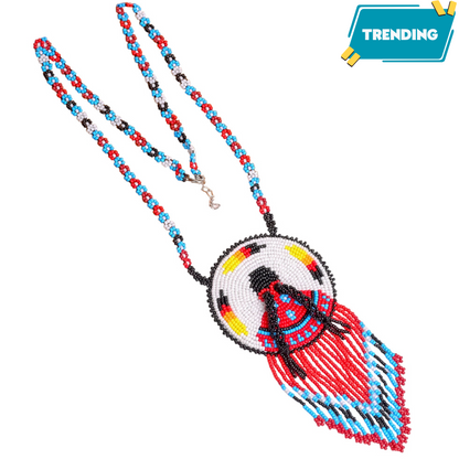 Premium MMIW Handmade Beaded Necklace Long Native American Style for Women