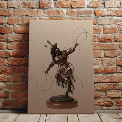 Native American Hoop Dancer Bronze Statue - Poster & Canvas