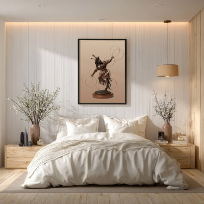 Native American Hoop Dancer Bronze Statue - Poster & Canvas