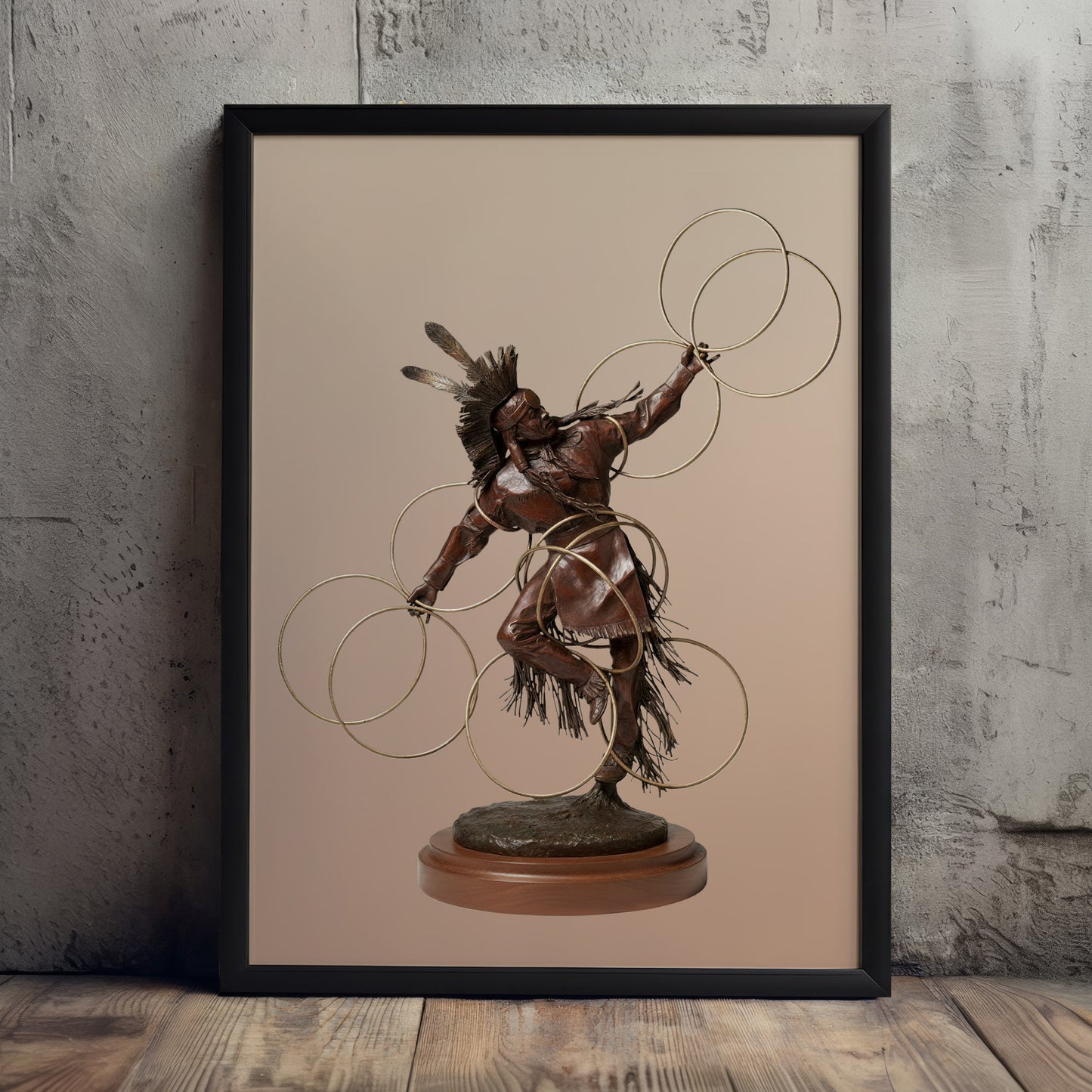 Native American Hoop Dancer Bronze Statue - Poster & Canvas