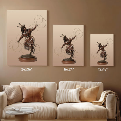 Native American Hoop Dancer Bronze Statue - Poster & Canvas
