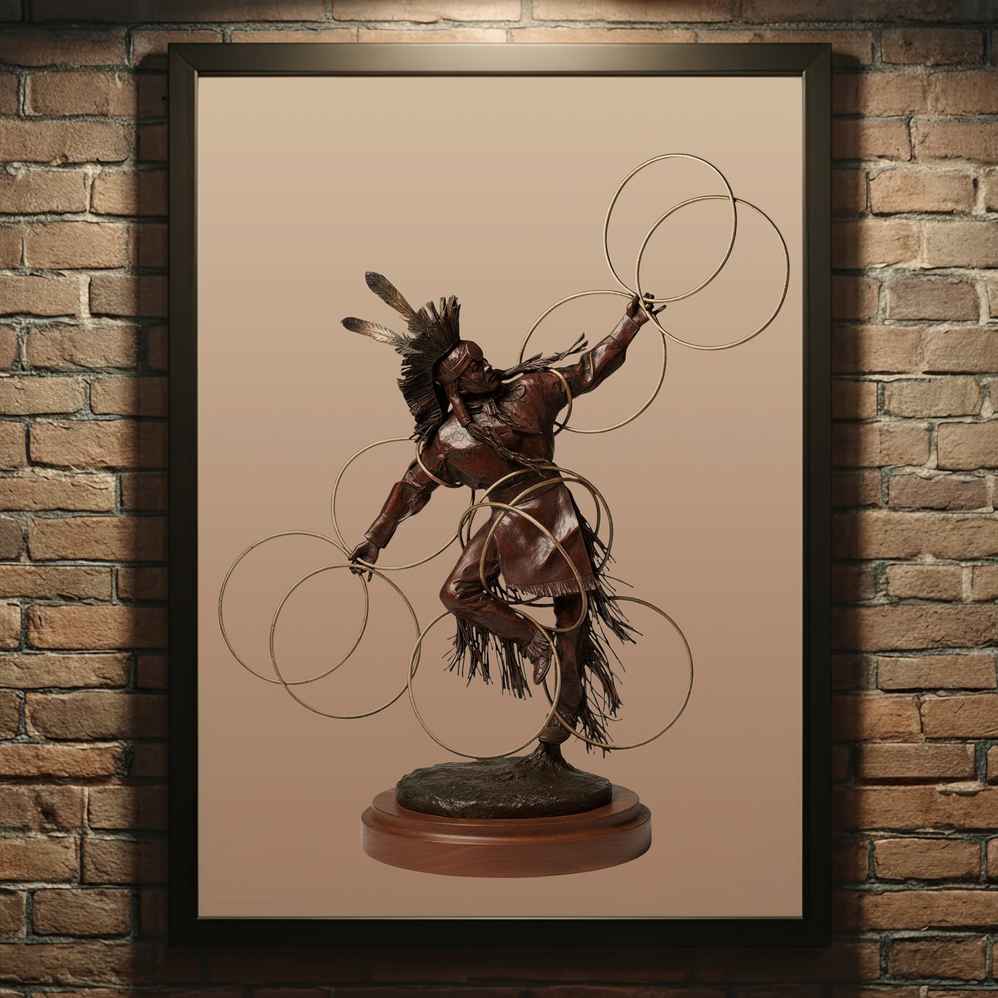 Native American Hoop Dancer Bronze Statue - Poster & Canvas