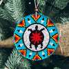 Blue Turtle Pattern Handmade Beaded Patch Necklace Pendant