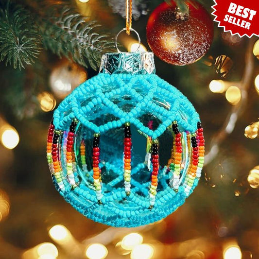 Turquoise Beaded Handmade Ornament Holiday Decor Gifts