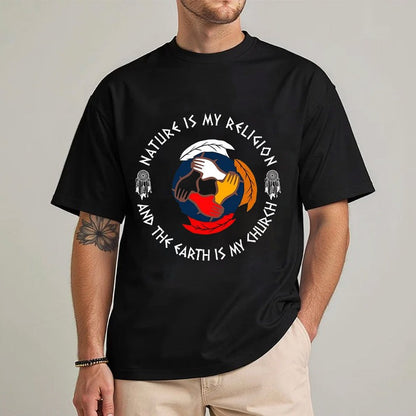 Nature Is My Religion, The Earth Is My Church - Unity Hands & Feathers Unisex T-Shirt/Hoodie/Sweatshirt