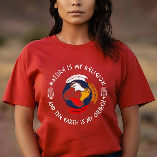 Nature Is My Religion, The Earth Is My Church - Unity Hands & Feathers Unisex T-Shirt/Hoodie/Sweatshirt