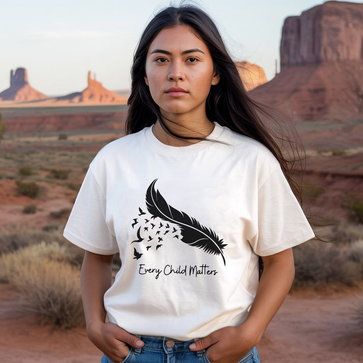 Every Child Matters Feather Flying Birds Design For Orange Shirt Day T-Shirt/Hoodie/Sweatshirt
