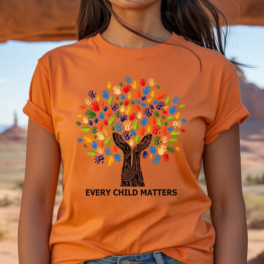 Every Child Matters Handprint Tree For Orange Shirt Day Unisex T-Shirt/Hoodie/Sweatshirt