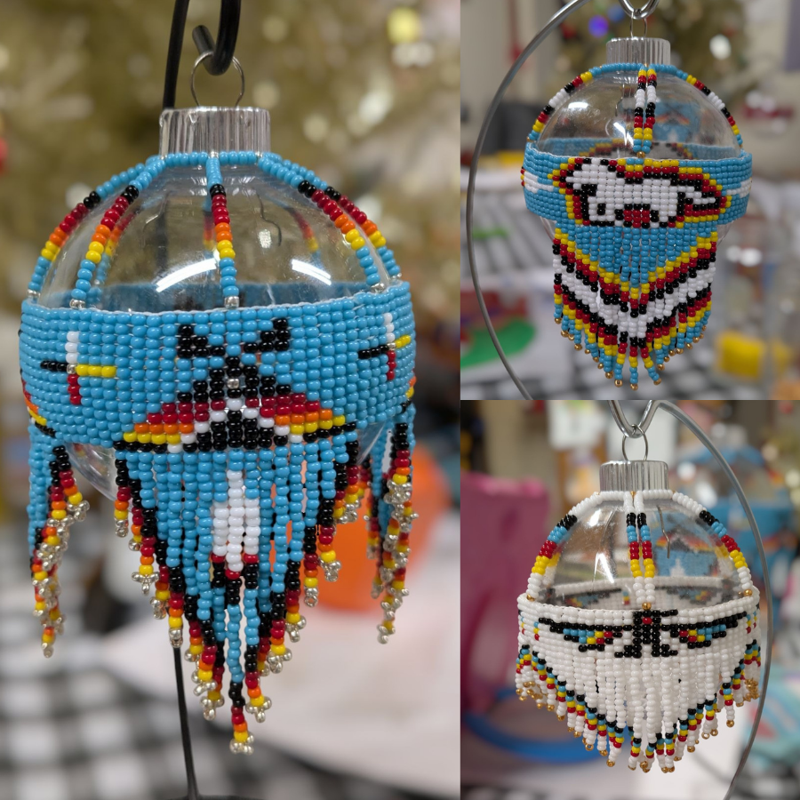 Native-Inspired Beaded Ornament Set – Handmade Tribal Holiday Decor (HORSE)