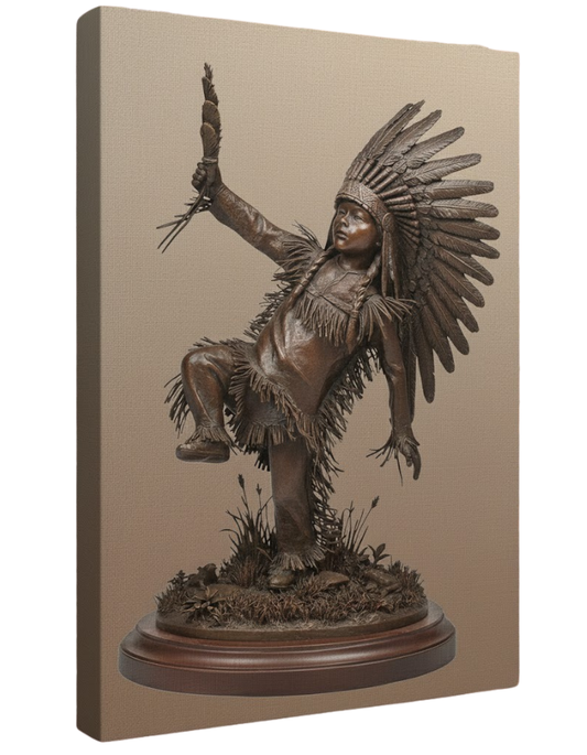 Native American Spirit Dance Statue - Poster & Canvas