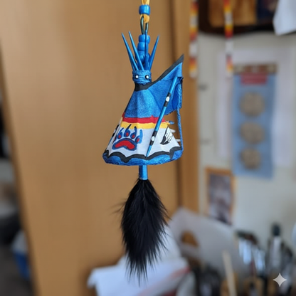 Hand-Painted Tipi Ornament with Tassels