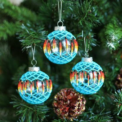 Turquoise Beaded Handmade Ornament Holiday Decor Gifts