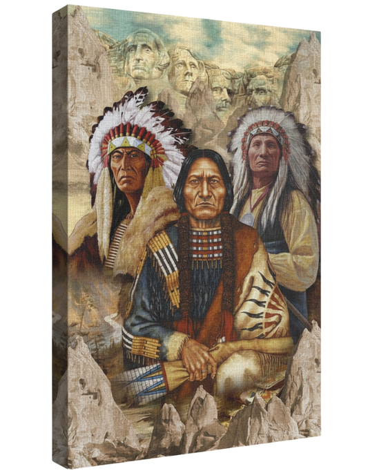 The Three Native American Chief Portrait Poster/Canvas