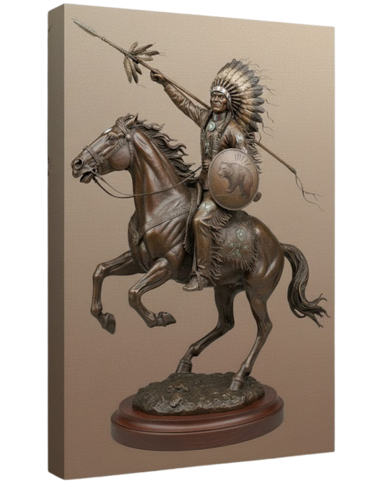 The Brave Native American Chief Warrior - Poster & Canvas