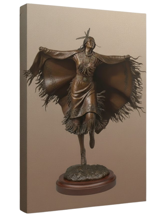Native American Spirit Woman Bronze Statue - Poster & Canvas