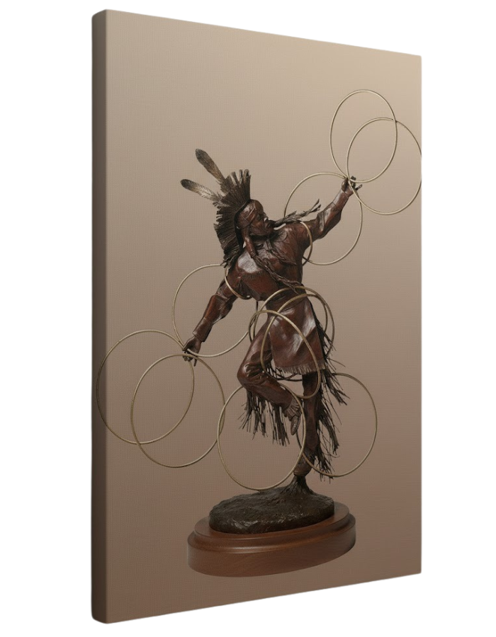 Native American Hoop Dancer Bronze Statue - Poster & Canvas
