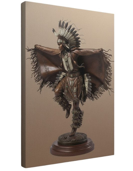 Native American Warrior Dance Bronze Statue - Poster & Canvas