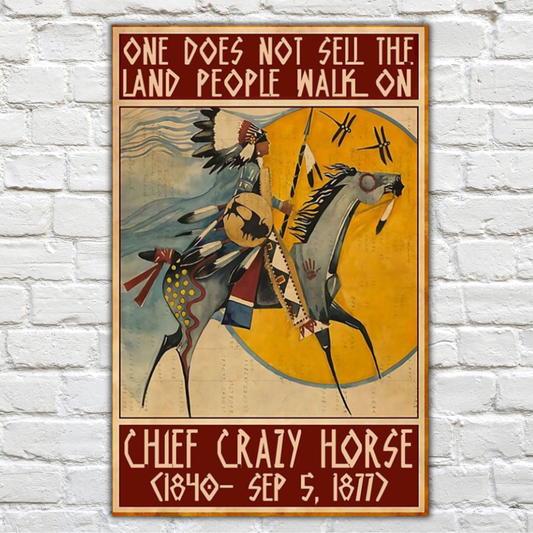 The Native American Chief Crazy Horse Poster/Canvas