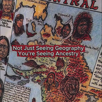 Native Tribes of North American central America and the Caribbean Maps – Poster & Canvas Print