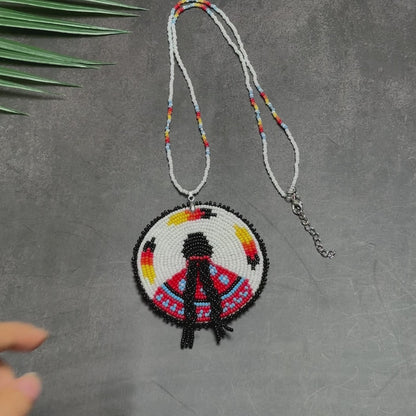 Indigenous Women Inspired Handmade Beaded Wire Pendant Necklace
